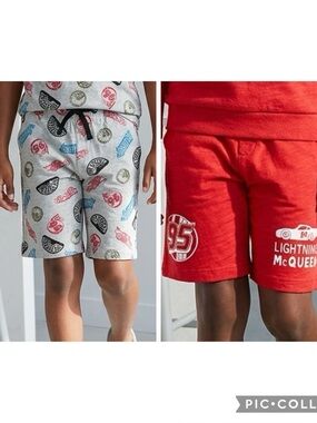 NWT Spotted Zebra Boys Kids 2 Pair Pixar Cars Shorts Red - Size Medium